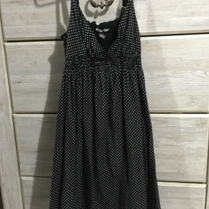 Black polkadotted dress